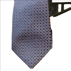 Donald Trump Silk Tie Black w Grey Squares Signature Collection EUC